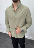 Fresh Keten Oversize Gömlek Ç.yeşili
