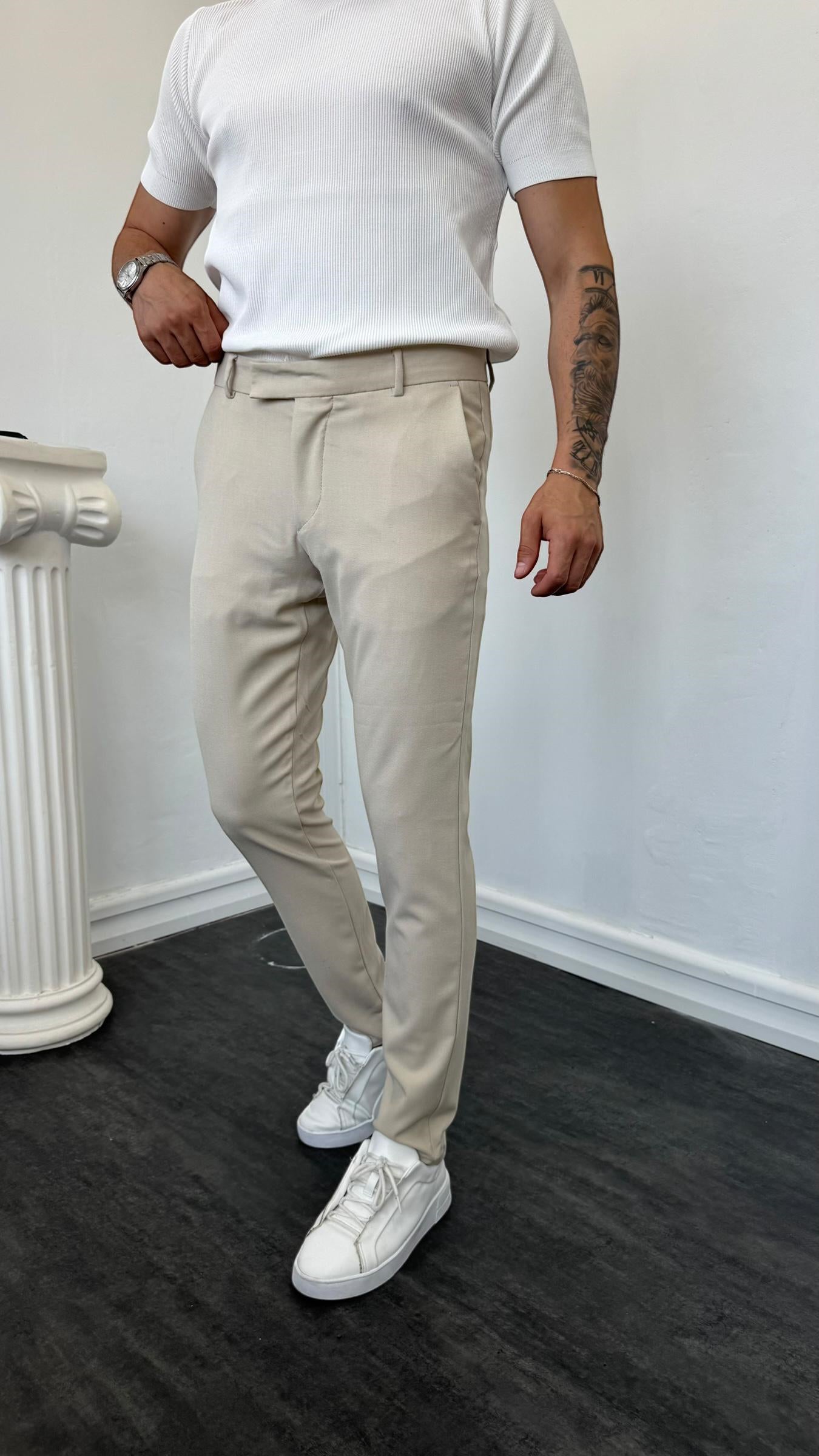 LM Klasik Slimfit Kumaş Pantolon Krem