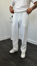 MR Kalın Fitilli Baggy Pantolon Beyaz